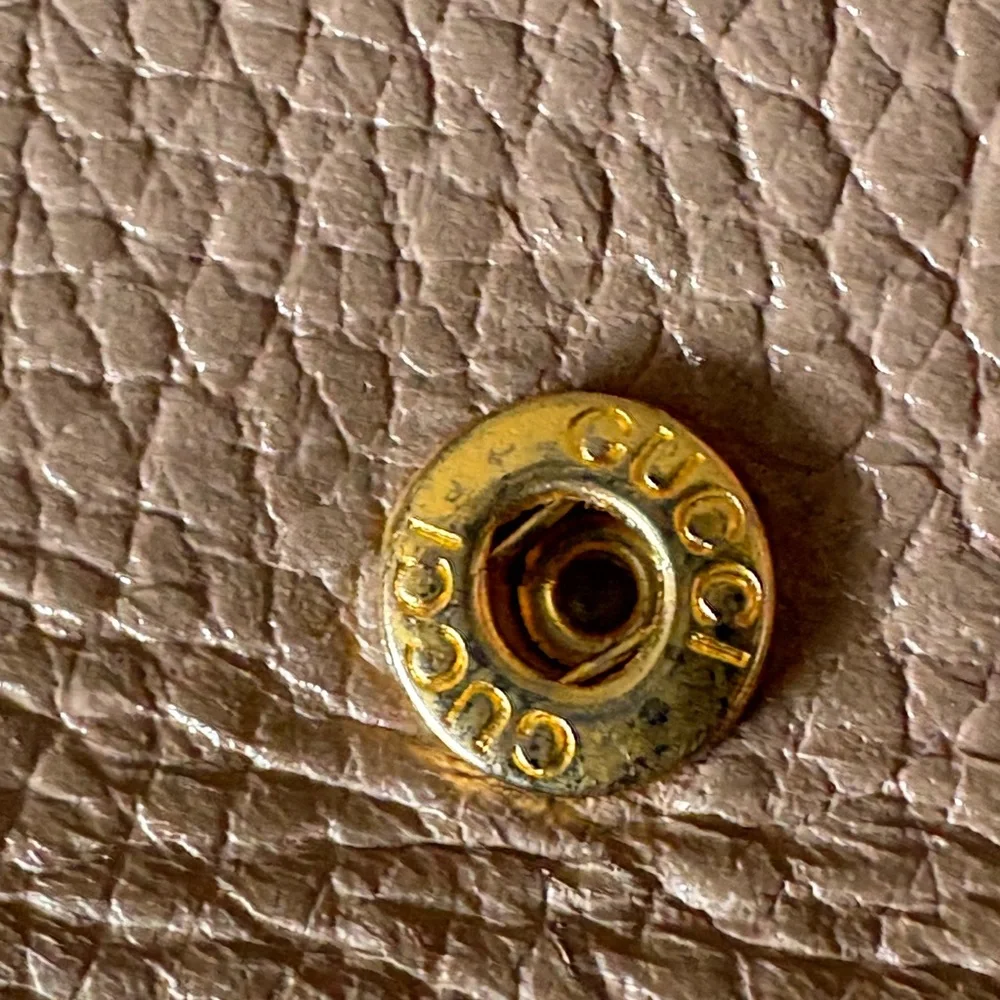 Gucci Taupe Pebbled Leather Wallet with Gold Double G - Picture 10 of 15